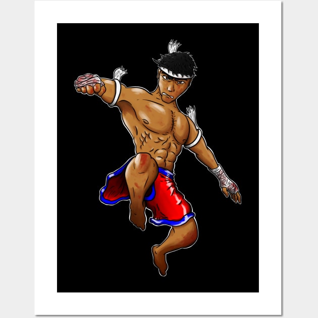 Muay Thai Flying Knee Wall Art by YijArt